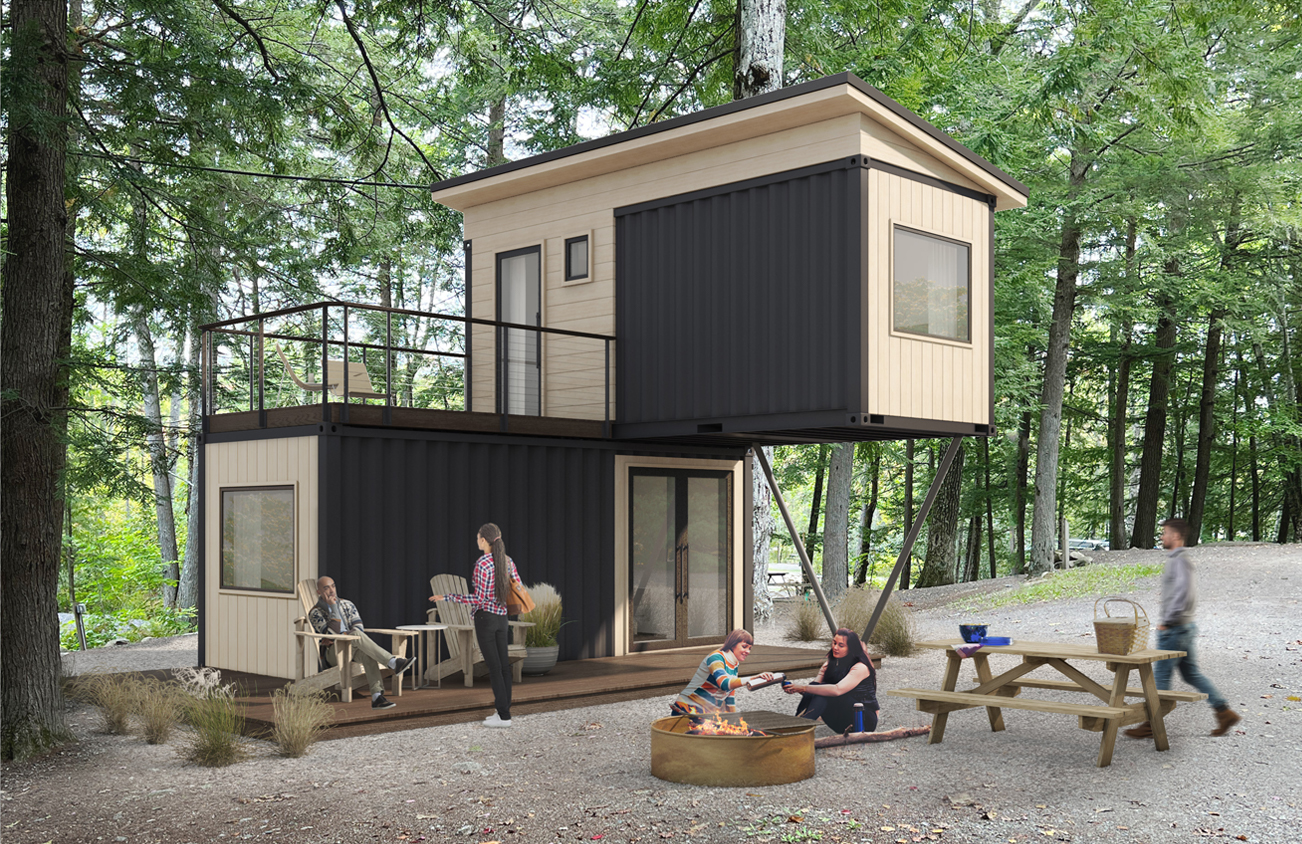 Rendering of our proposed lakefront resort camping unit